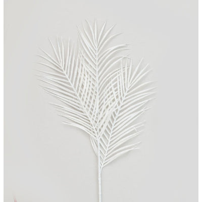Glitter Palm Leaf White 84cm