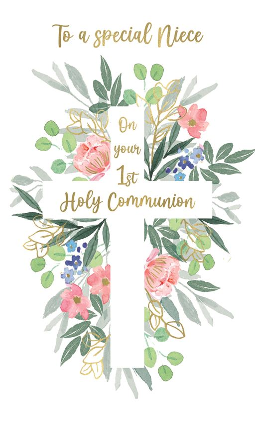 Communion Niece - Cross & Flowers