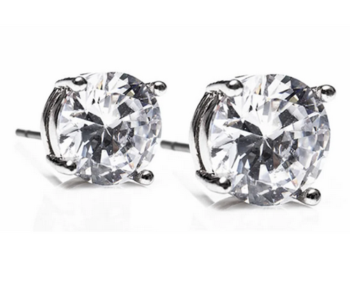 Silver Large Stone Earrings