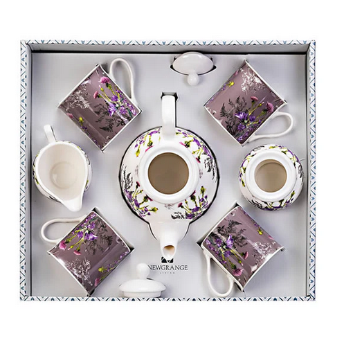 Purple Thistle 7 Piece China Set