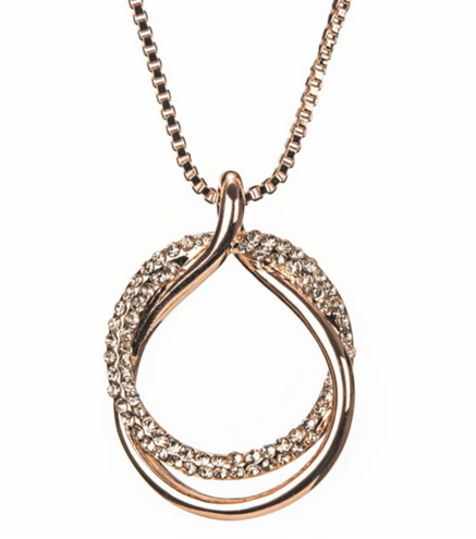 Rose Gold Diamante Loop pendant