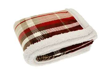 Check Sherpa Throw 130x170cm - Red