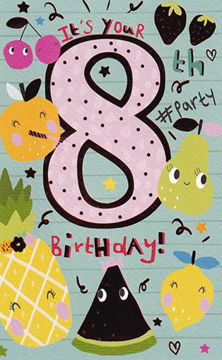 Birthday Card - Age 8 Fruit