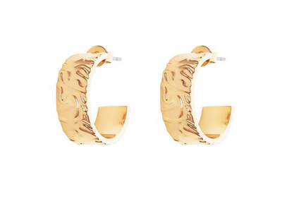 Hammered Earrings - Gold