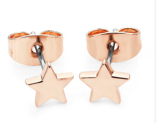 Star Mini Stud Earrings - Rose Gold