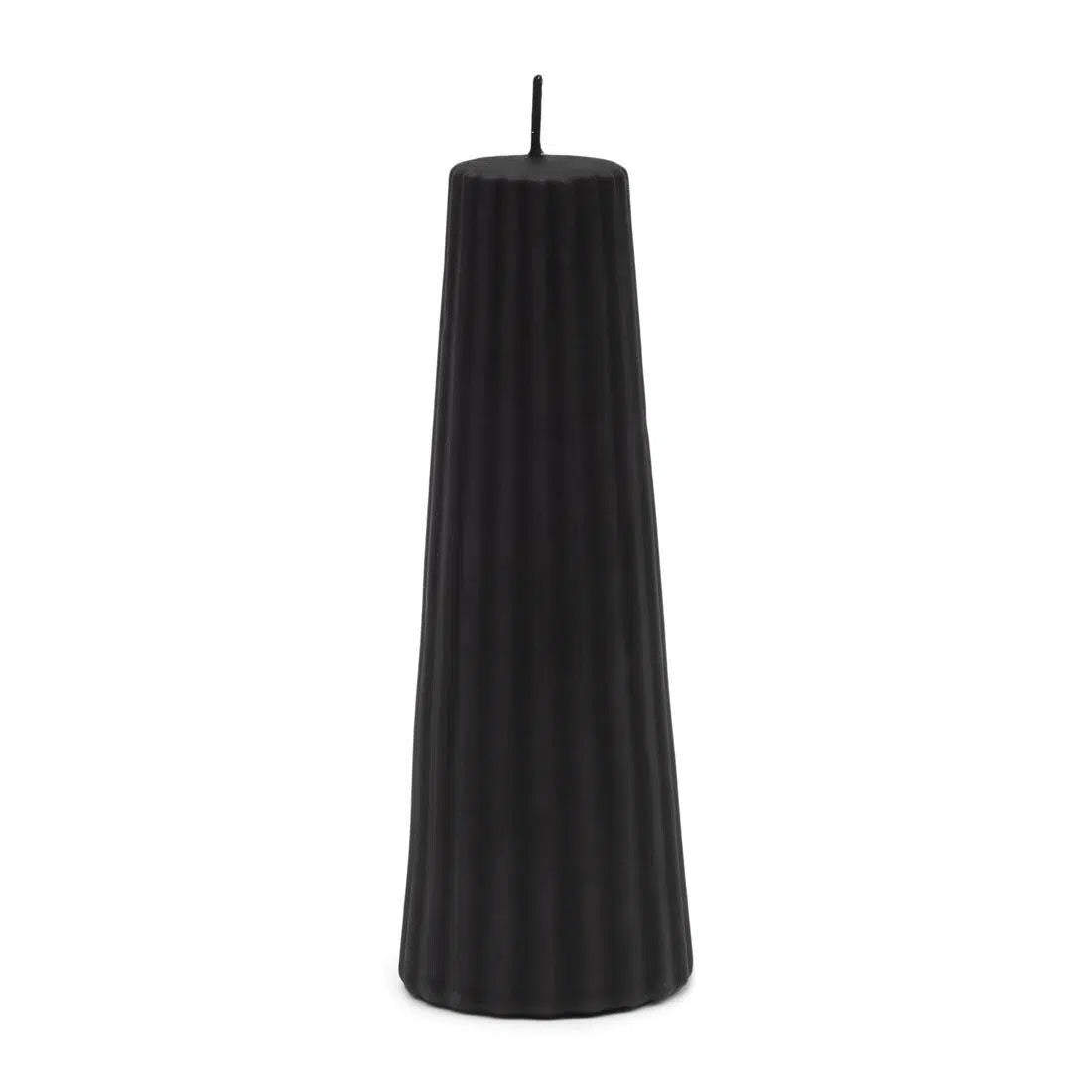 Cone Ridged Candle black 7x20