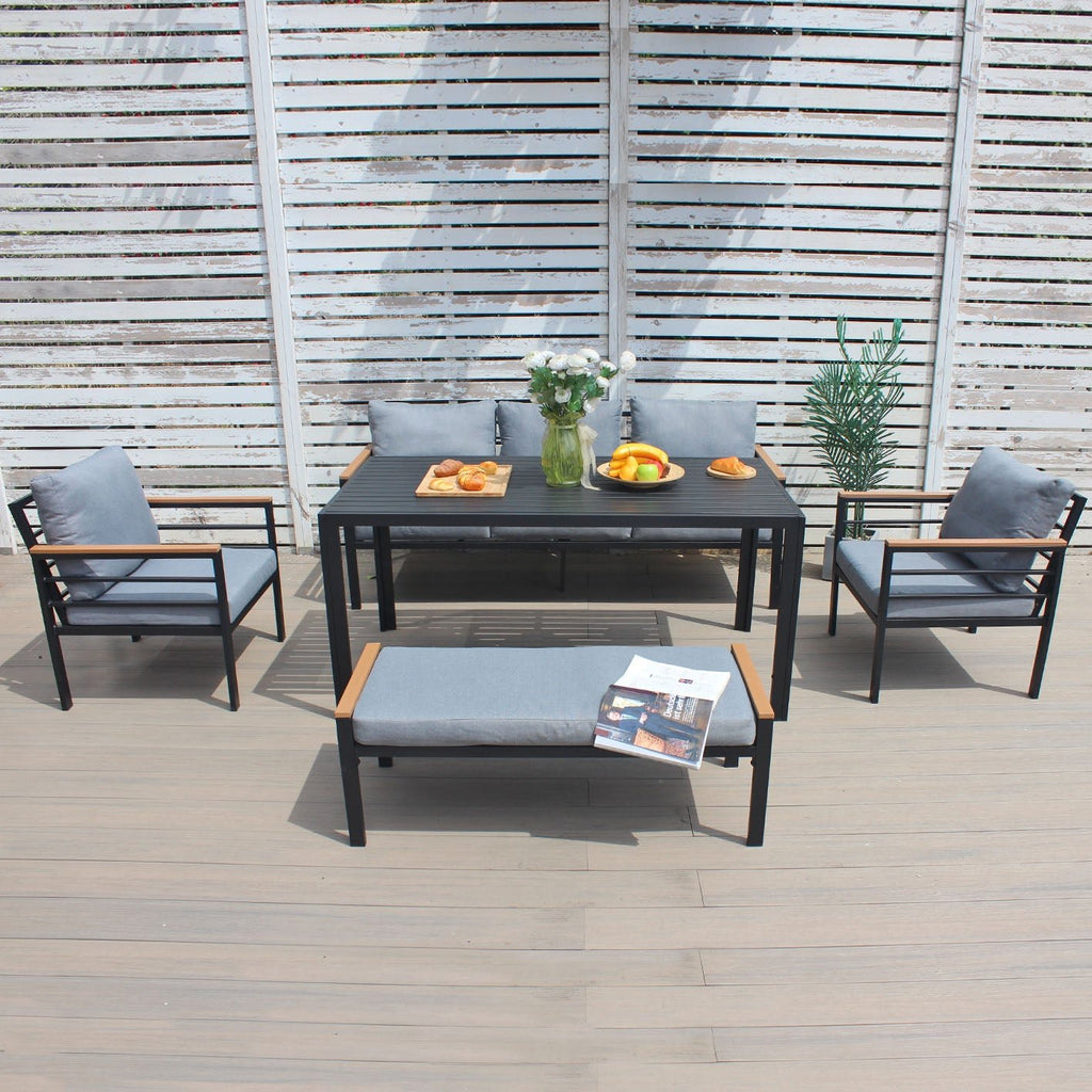 Oslo Sofa Set (Dark Grey) - Rathwood Store