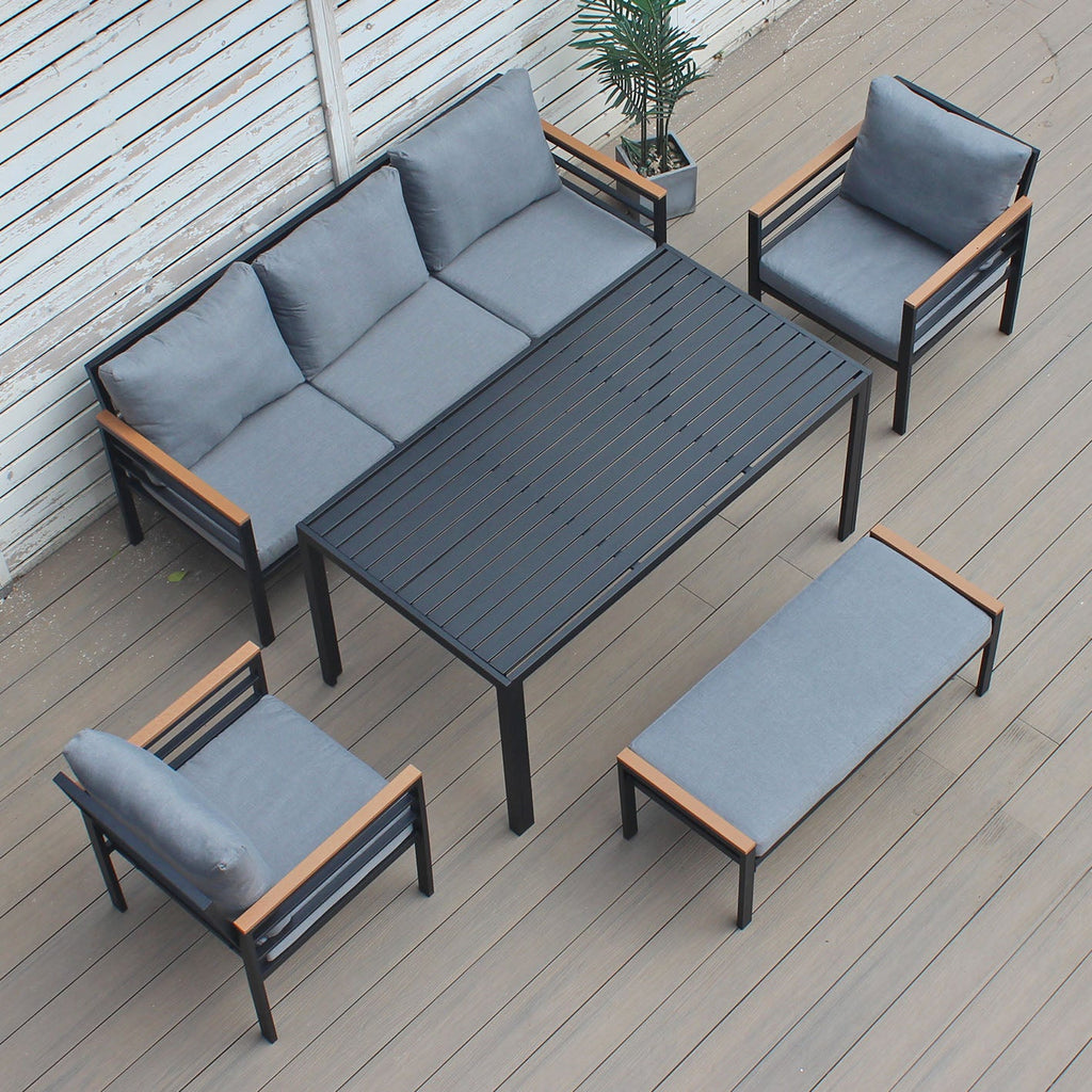 Oslo Sofa Set (Dark Grey) - Rathwood Store