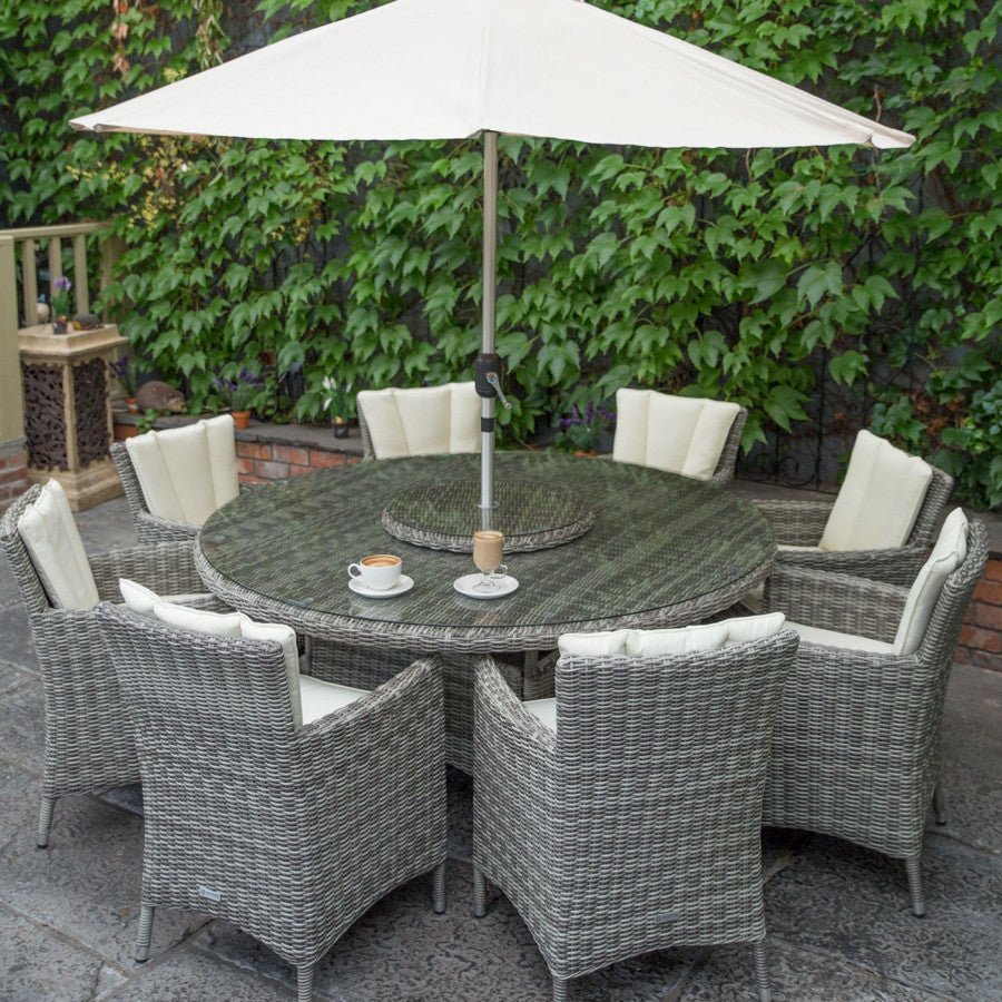 Oxford - 8 Seat Set with 170cm Round Table (Light Grey) - Rathwood Store