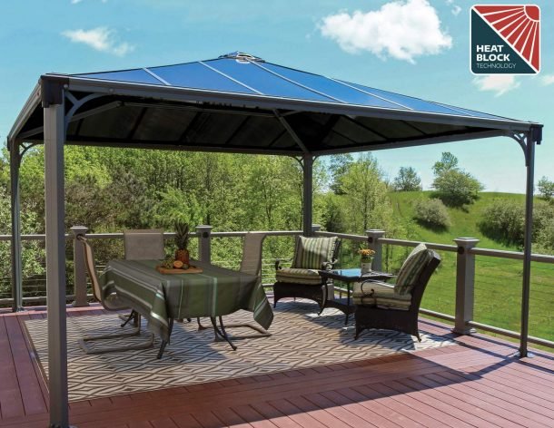 Palermo 14 ft. x 14 ft. Gazebo Kit - Grey Structure - Rathwood Store