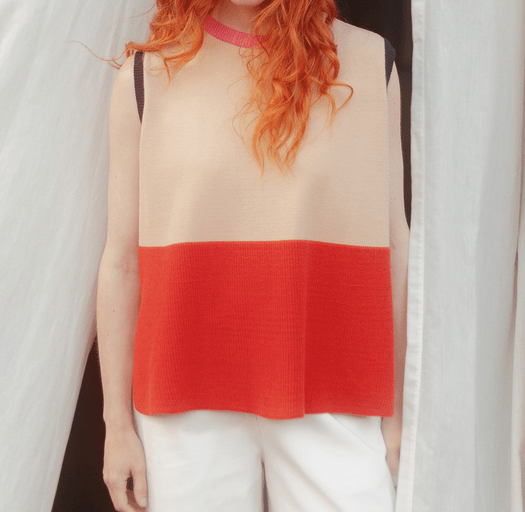 PAN Knitted Vest SS25 - Orange Beige - Rathwood Store