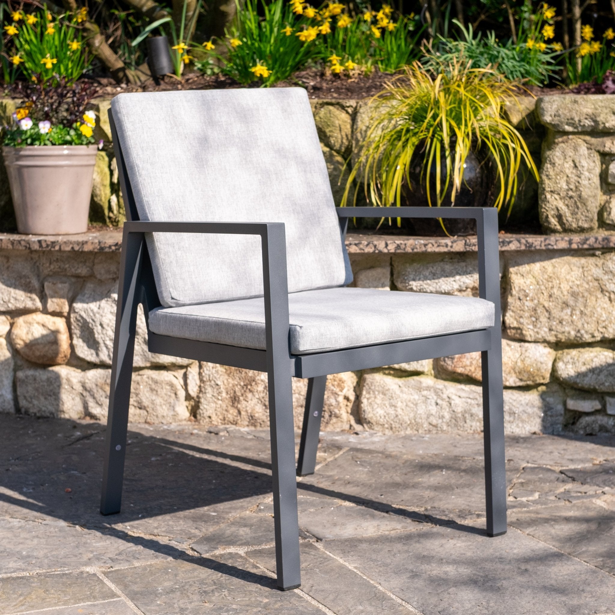 Panama - 6 Seater Set with 135cm Round Table (Dark Grey) - Rathwood Store