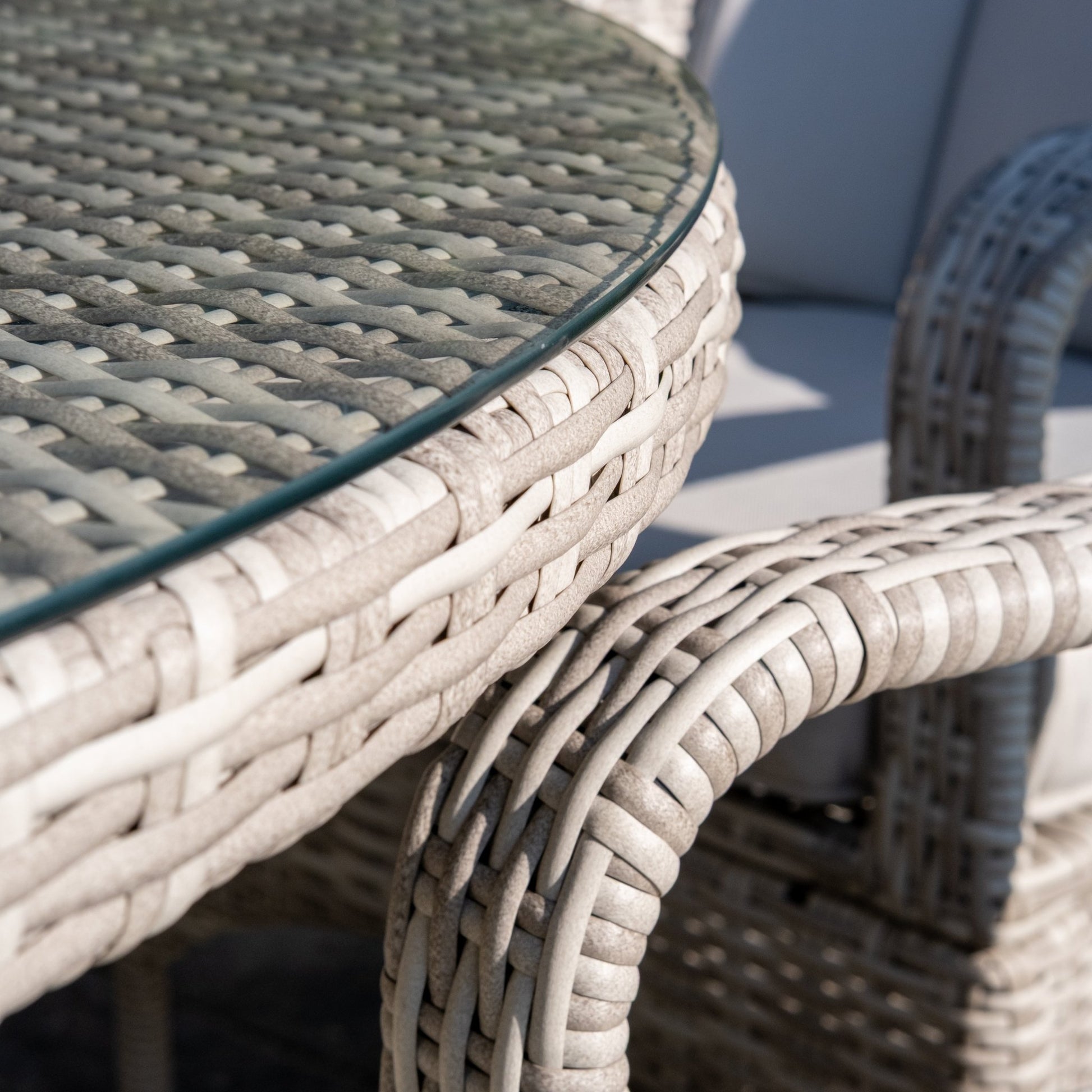 Parma - 6 Seater Set with 135cm Round Table (White Washed) - Rathwood Store