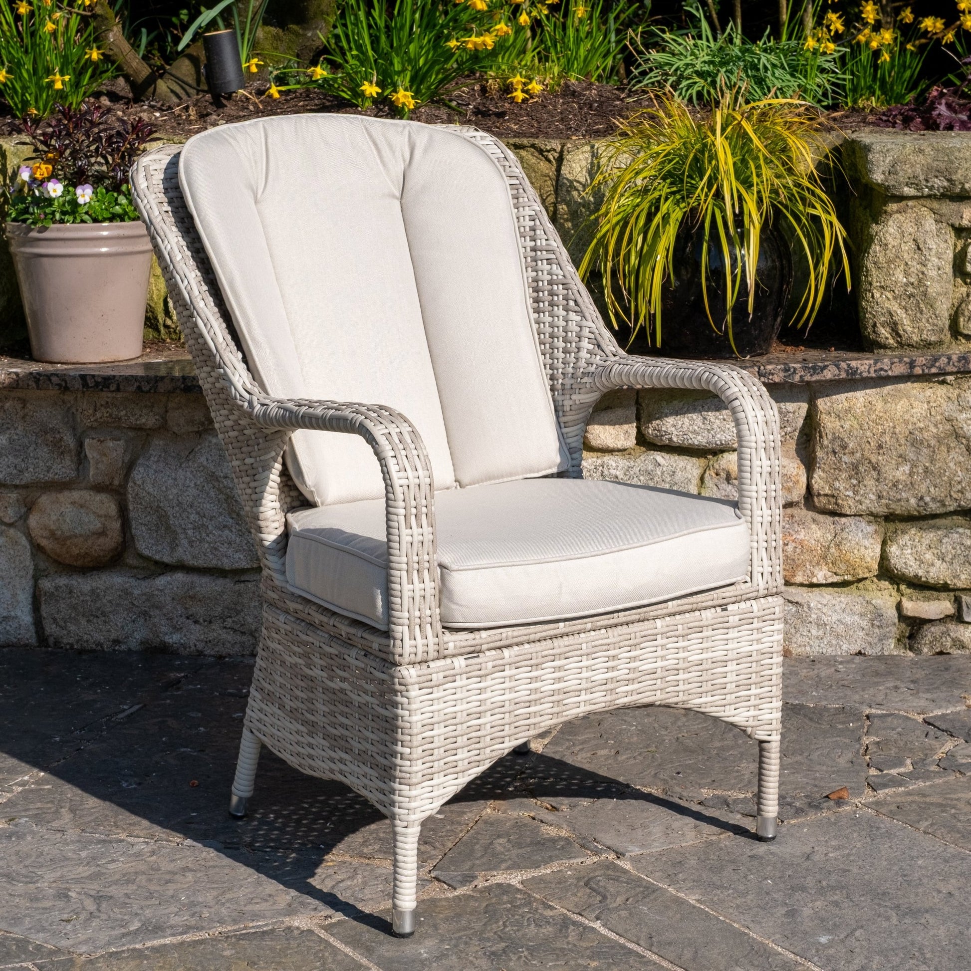 Parma - 6 Seater Set with 135cm Round Table (White Washed) - Rathwood Store