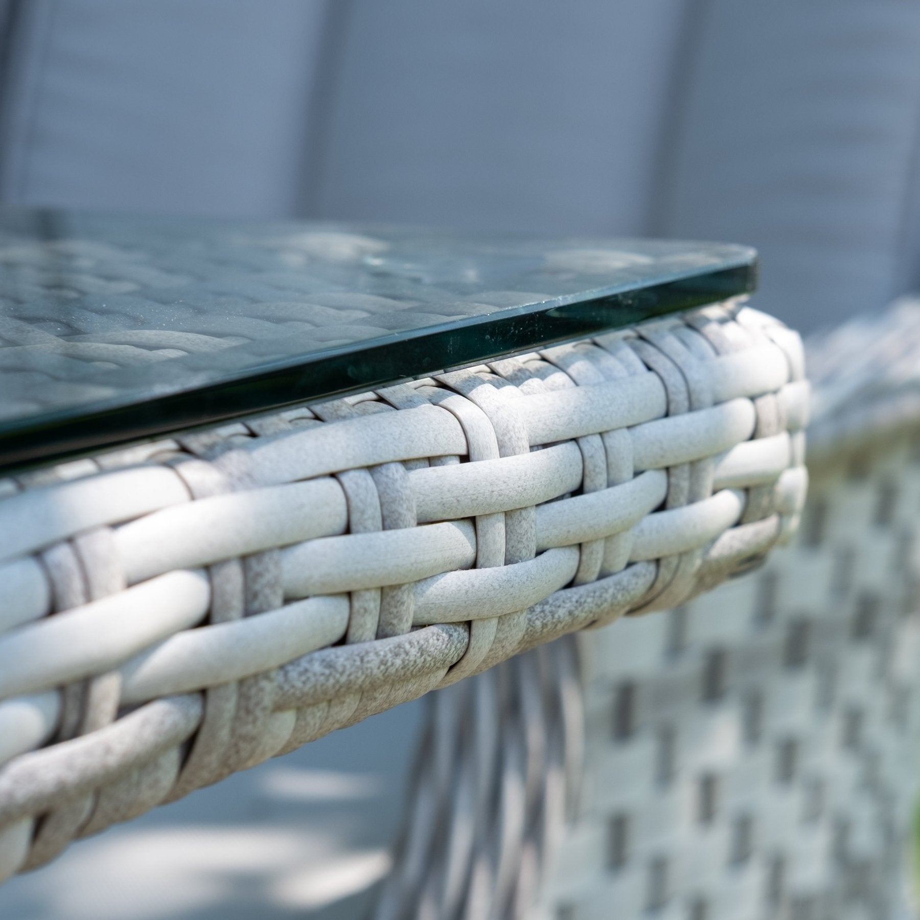 Parma - 6 Seater Set with Rectangular Firepit Table (White Washed) - Rathwood Store