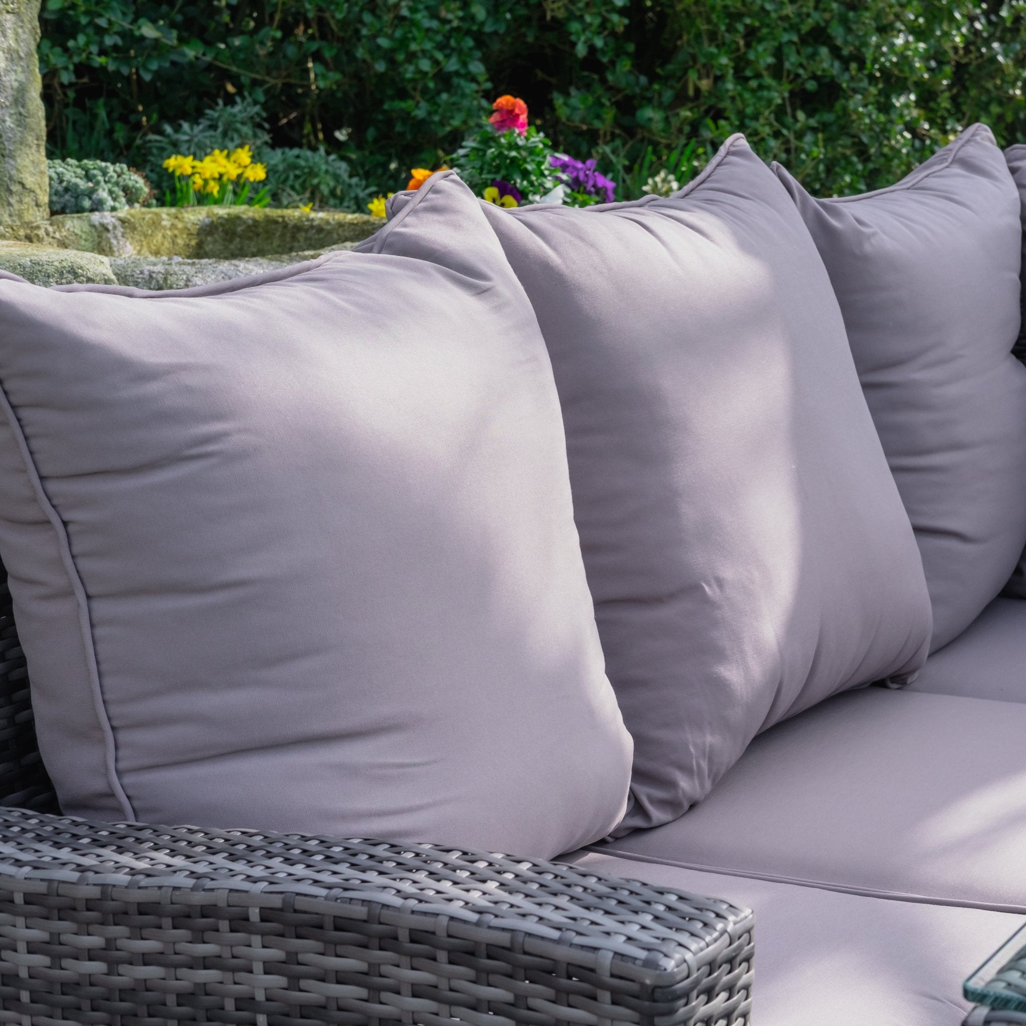 Parma - Corner Sofa Set with Square Firepit Table (Grey) - Rathwood Store