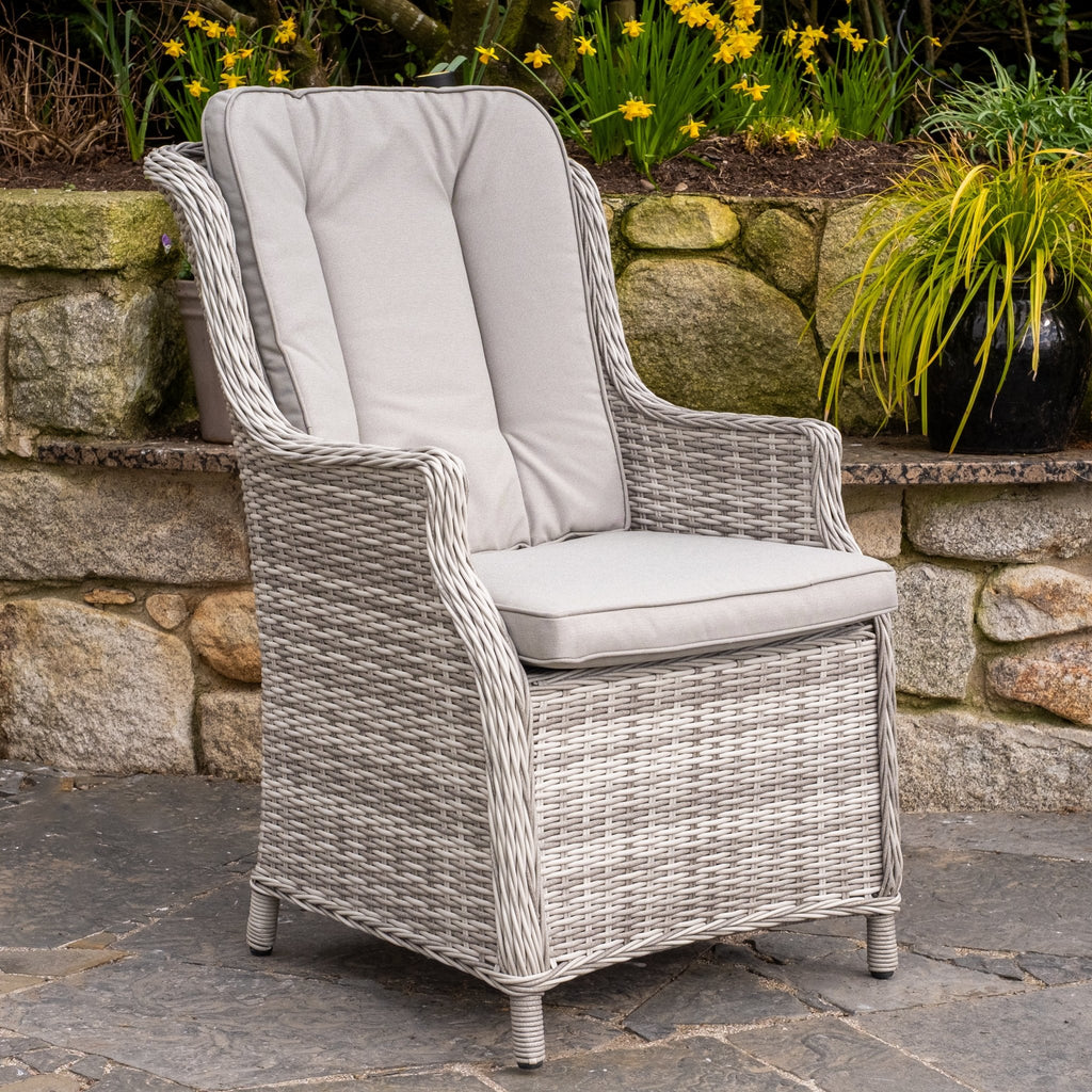 Parma Deluxe - 4 Seater Set with Round Table (White Wash) - Rathwood Store