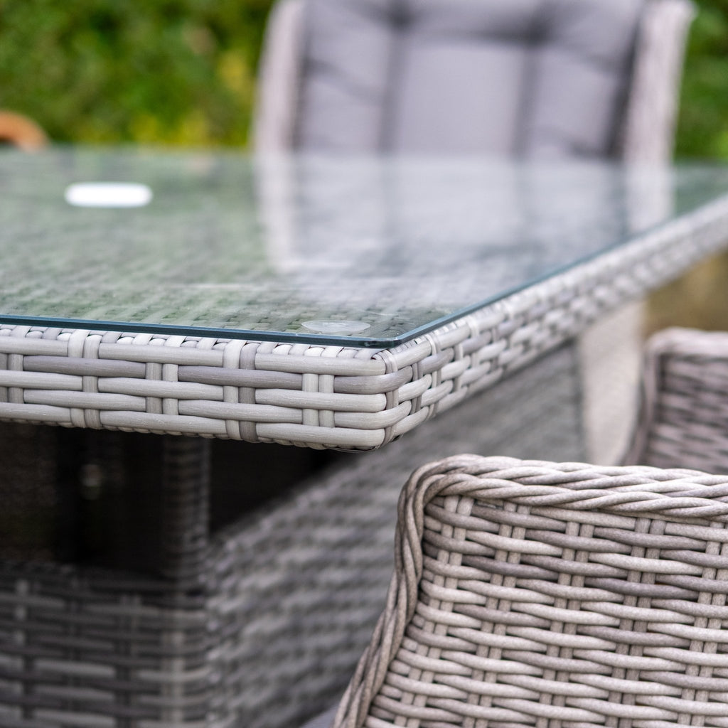 Parma Deluxe - 6 Seater Set with Rectangular Table (Grey) - Rathwood Store