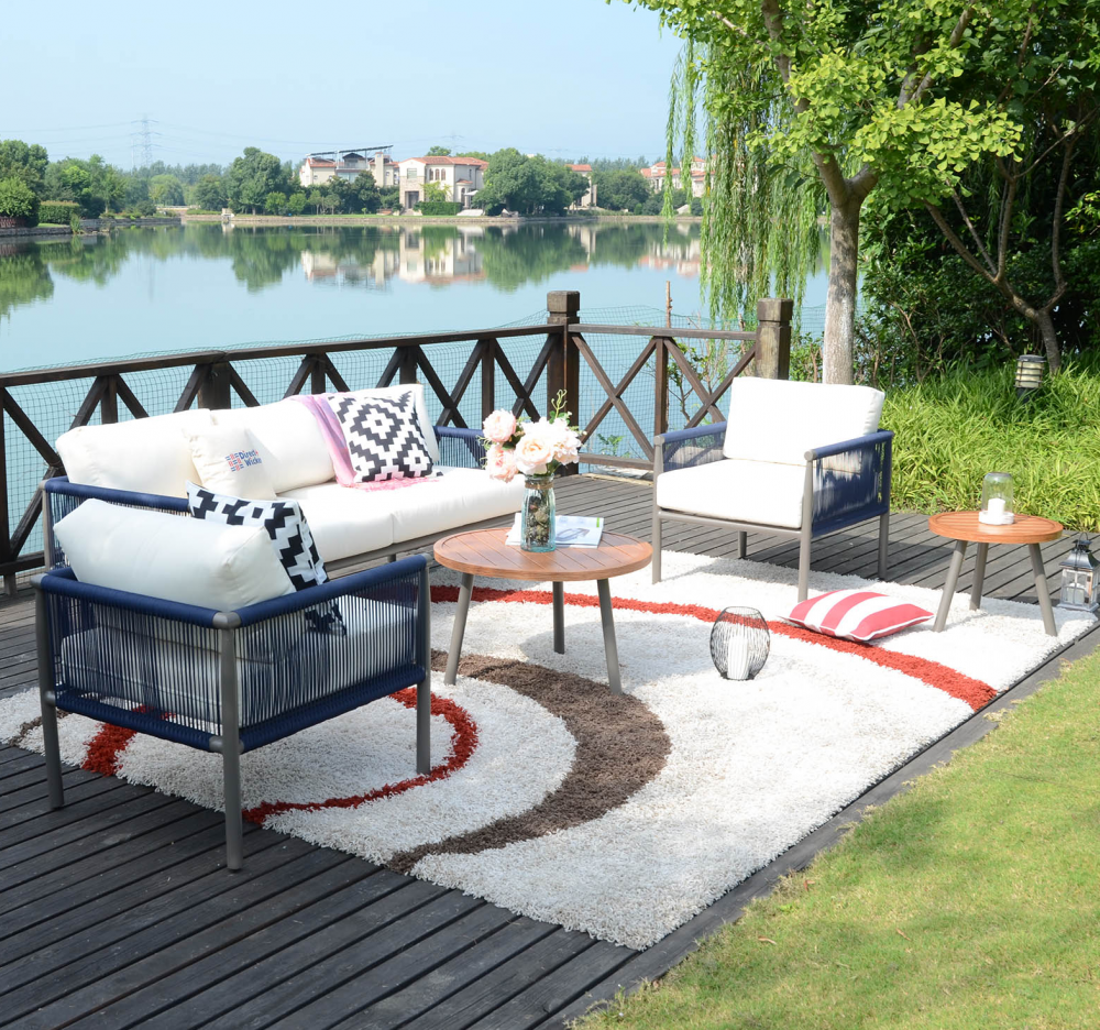 Seville Deluxe Sofa Set with Beige Cushions