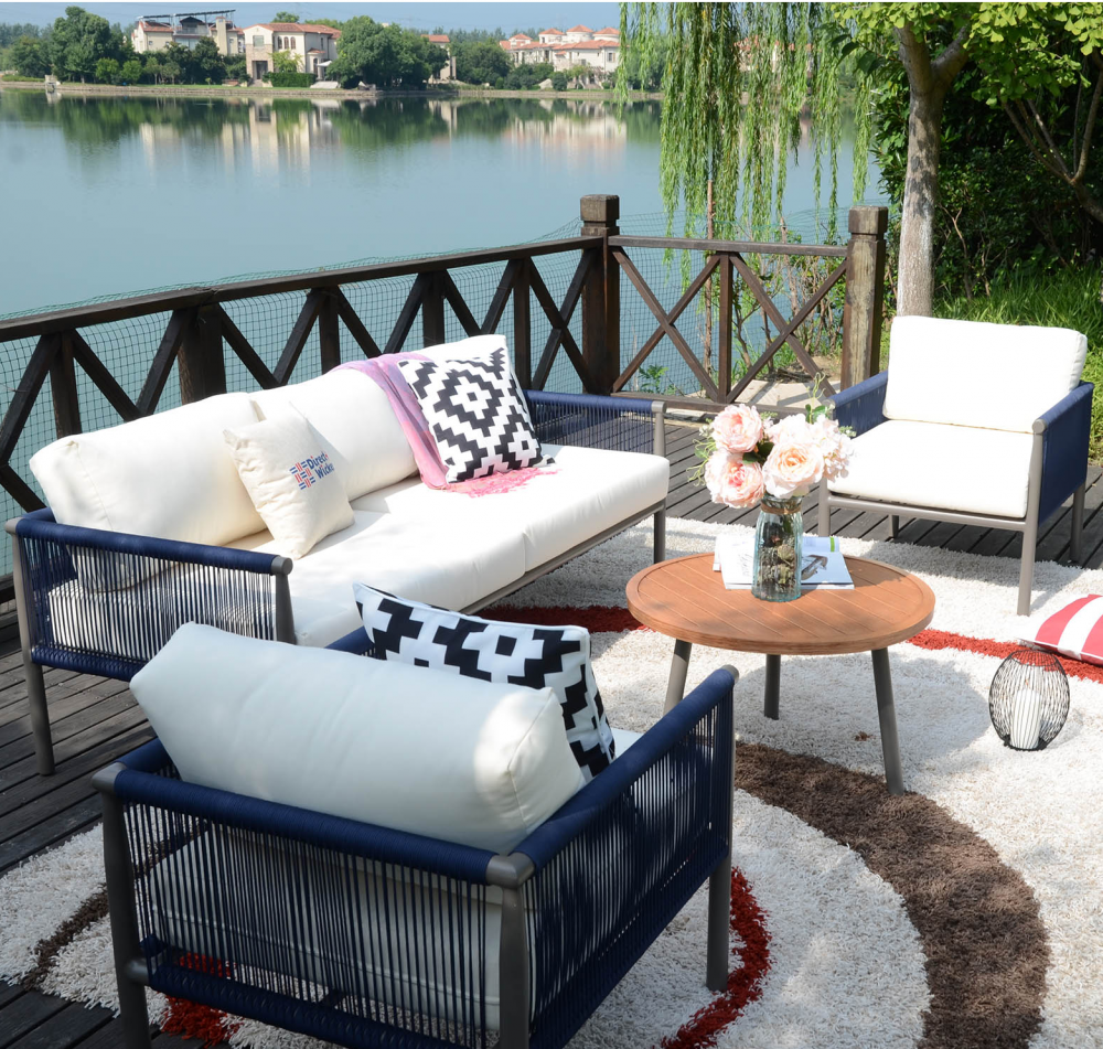 Seville Deluxe Sofa Set with Beige Cushions