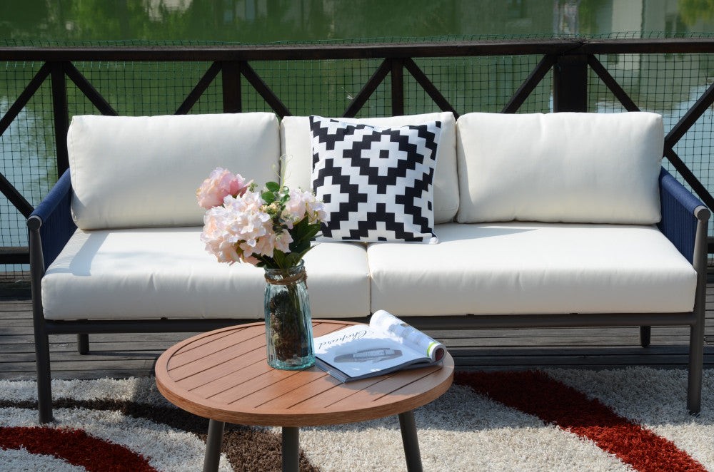 Seville Deluxe Sofa Set with Beige Cushions