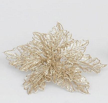Poinsettia Clip - Champagne 9'' - Rathwood Store