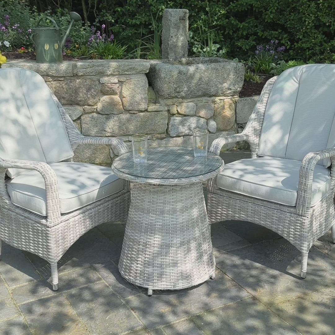 Load video: Parma Bistro Set (White Washed)