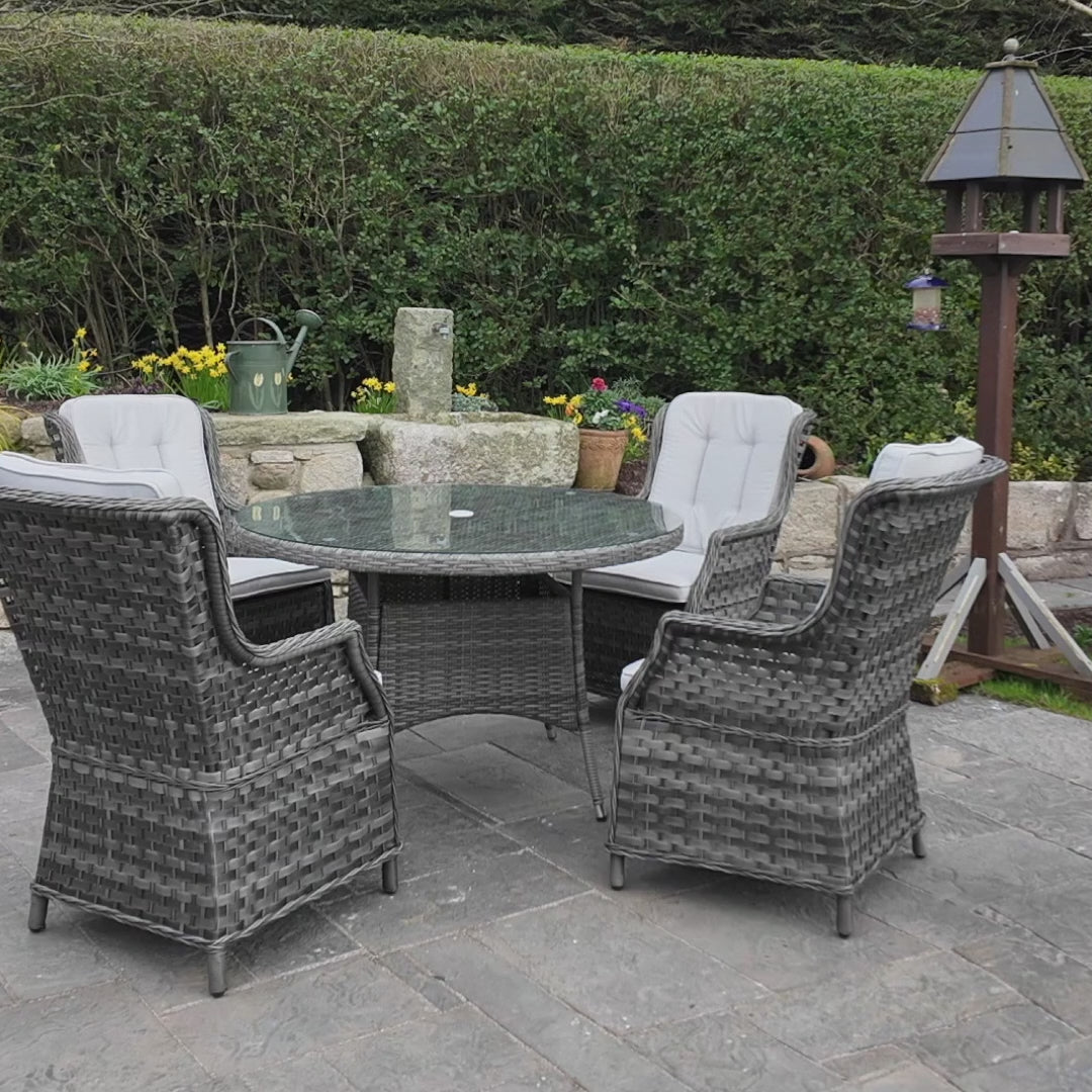 Load video: Ravenna - 4 Seater Set (Grey)