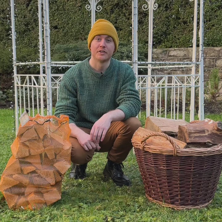 Load video: Hardwood Hero Firewood 3.6m³ - 1,380kg Kiln Dried Pallet Bundle of Three