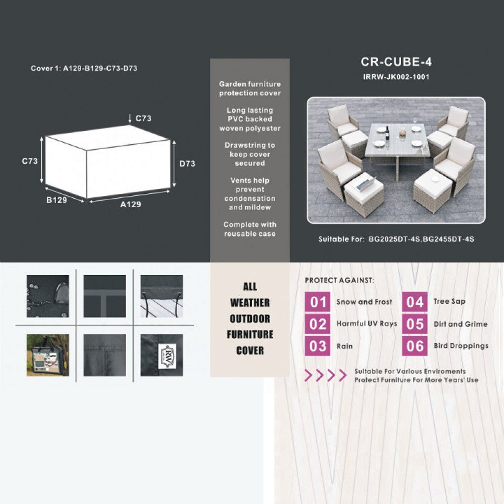 Protective Cover - 4 Seat Cube (Black) - Rathwood Store