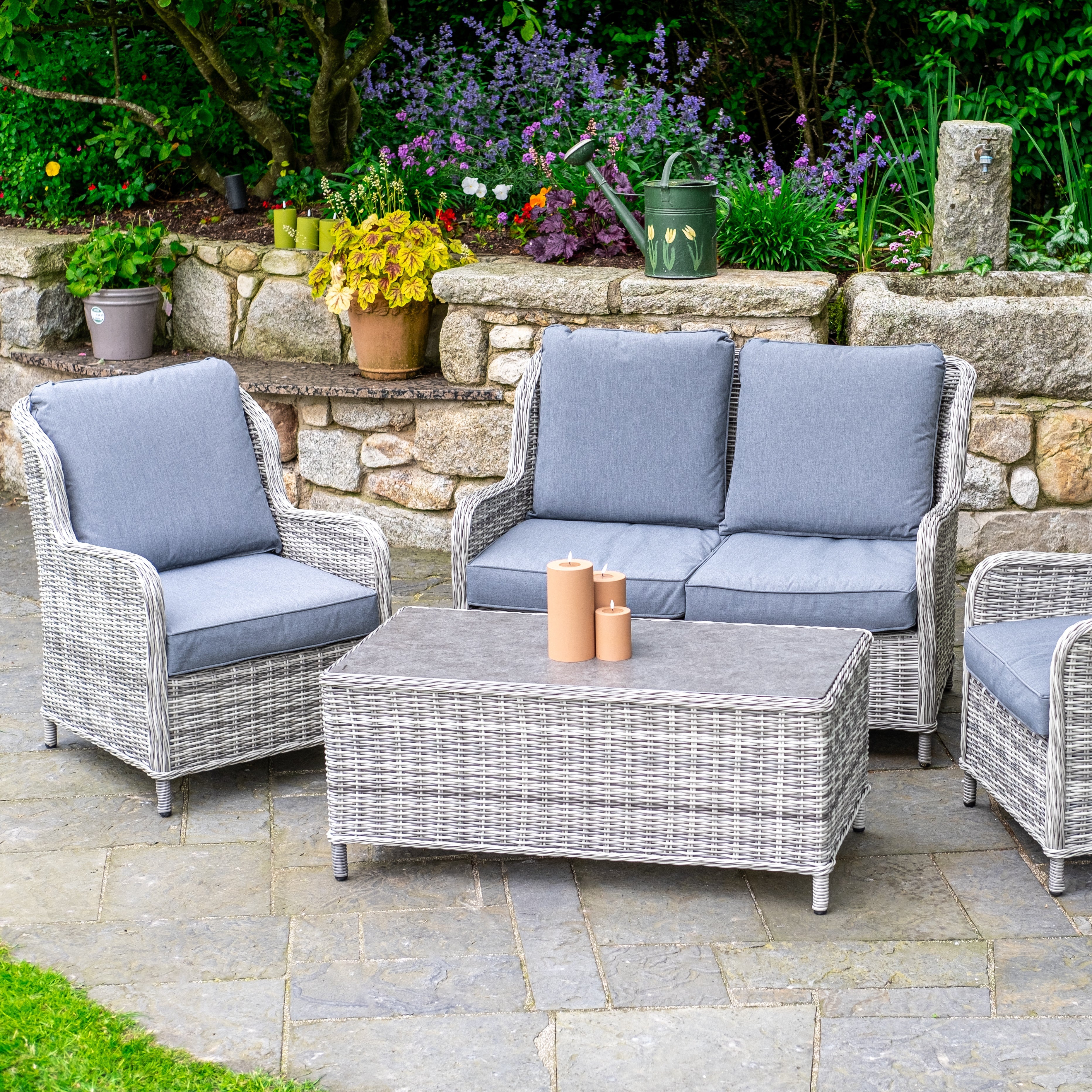 Vienna - 4 Seater Lounge Set - Light Grey