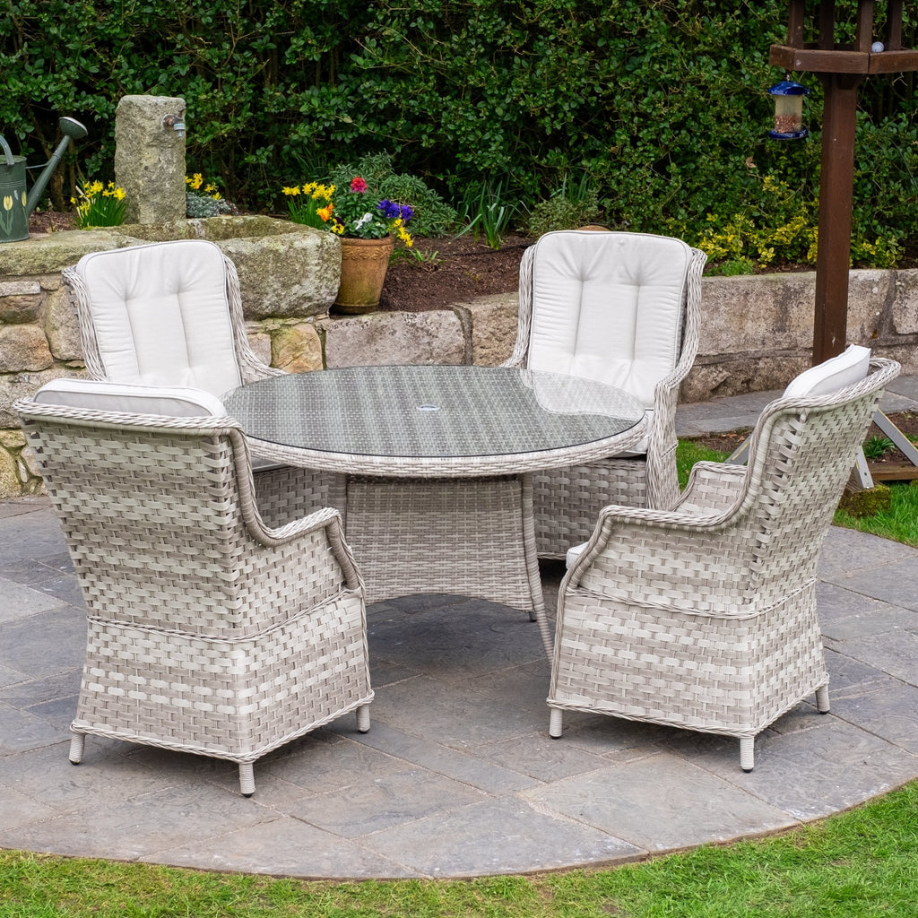 Ravenna - 4 Seater Set (White Washed) - Rathwood Store