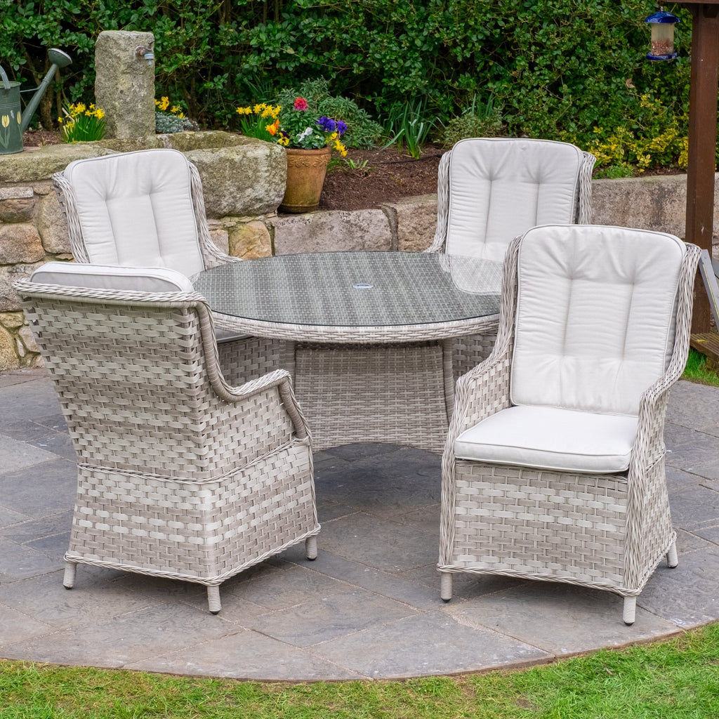 Ravenna - 4 Seater Set (White Washed) - Rathwood Store