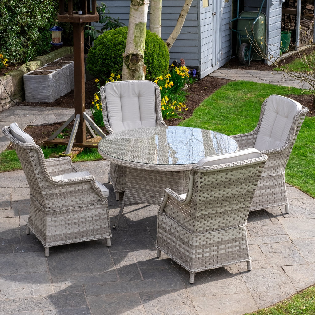 Ravenna - 4 Seater Set (White Washed) - Rathwood Store