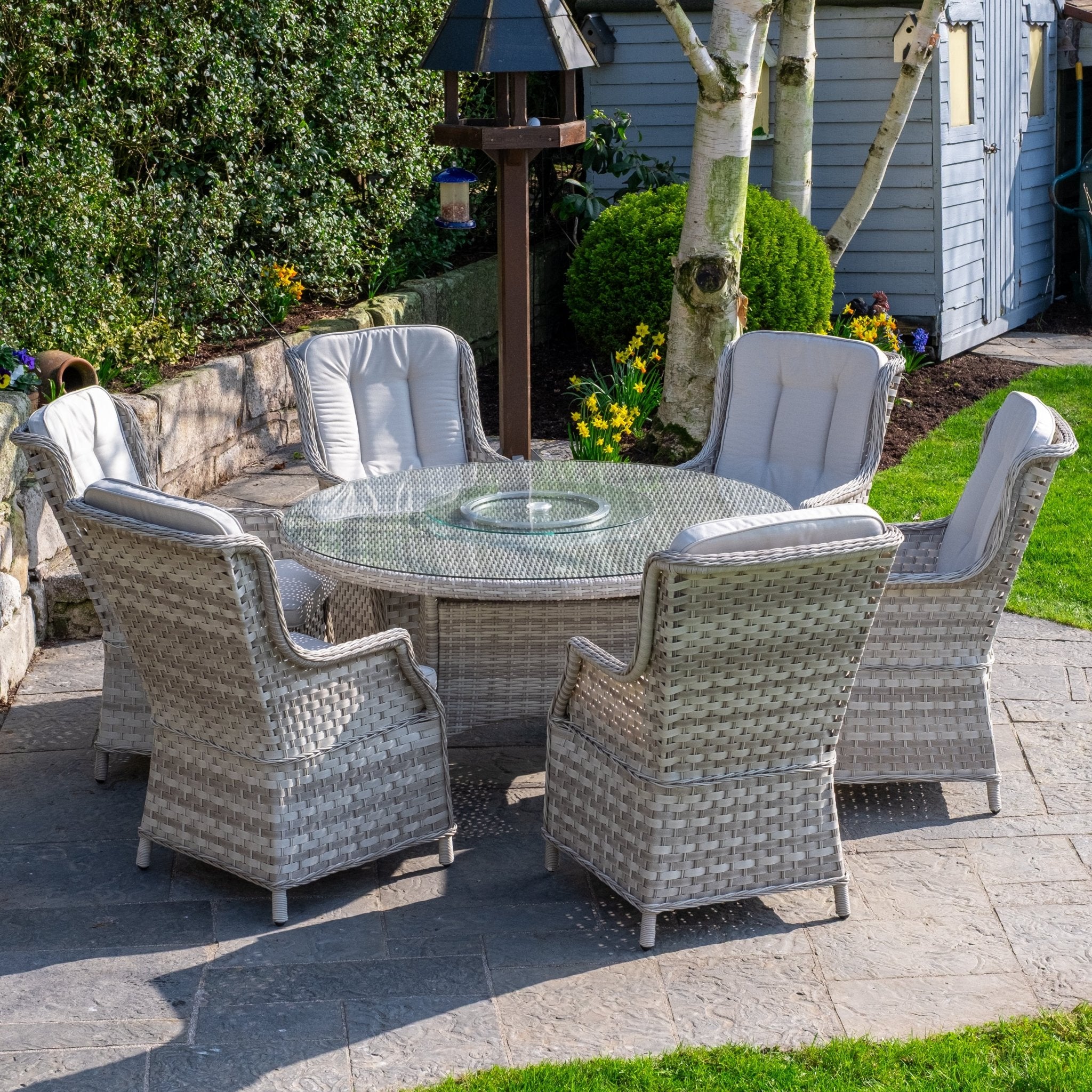 Ravenna - 6 Seater Set (White Washed) - Rathwood Store