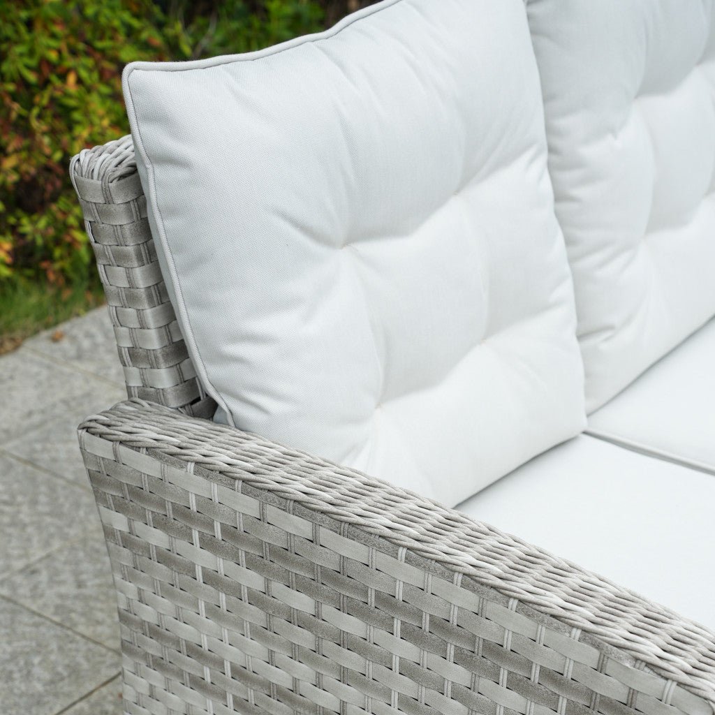 Ravenna - Corner Sofa Set with Rectangular Rising Table (White Washed) - Rathwood Store