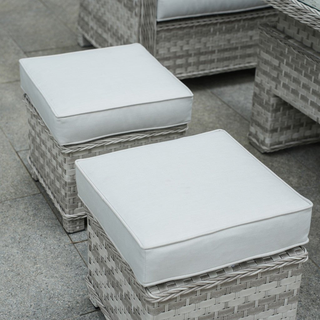 Ravenna - Corner Sofa Set with Rectangular Rising Table (White Washed) - Rathwood Store