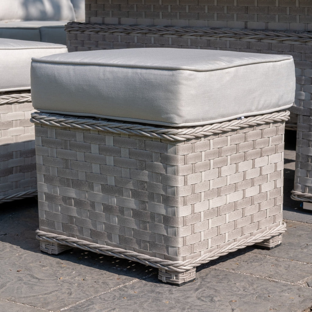 Ravenna - Corner Sofa Set with Rectangular Rising Table (White Washed) - Rathwood Store