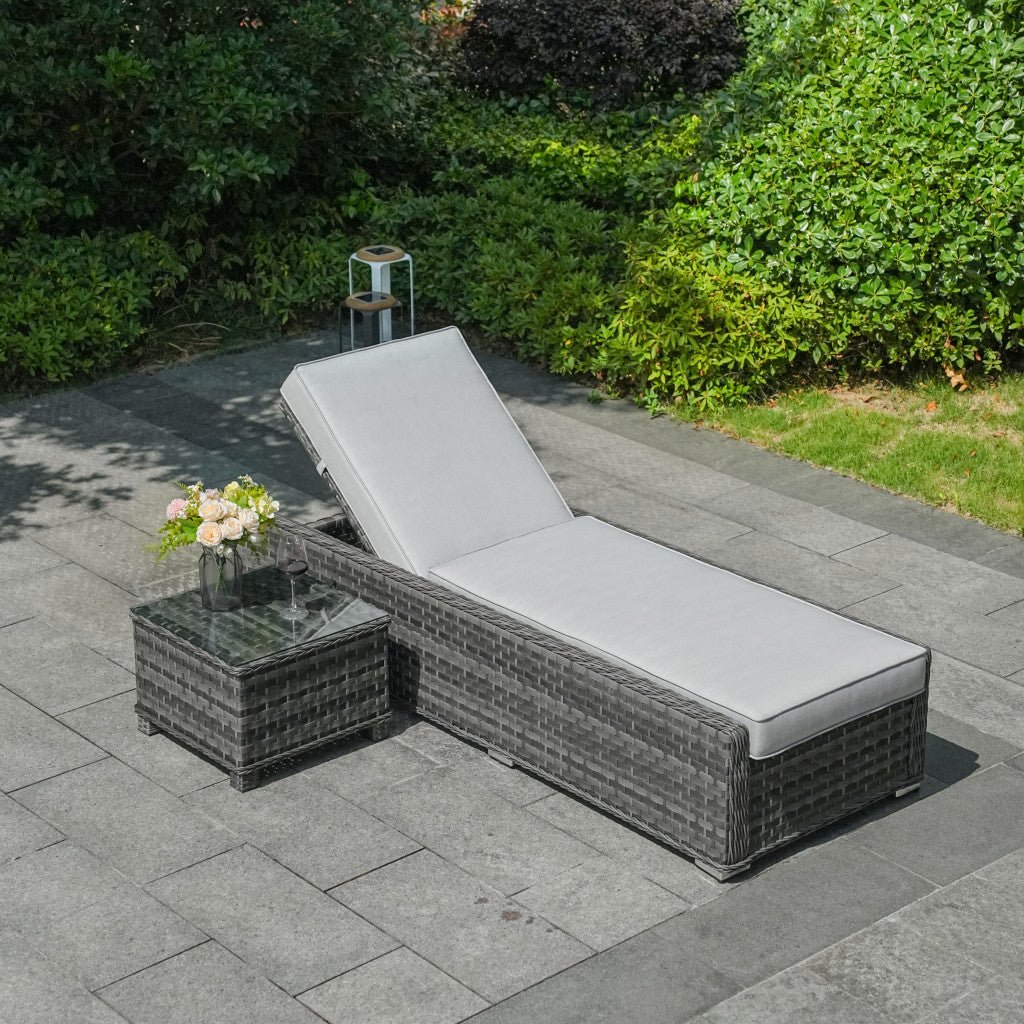 Ravenna - Deluxe Lounger Set with Table (Grey) - Rathwood Store