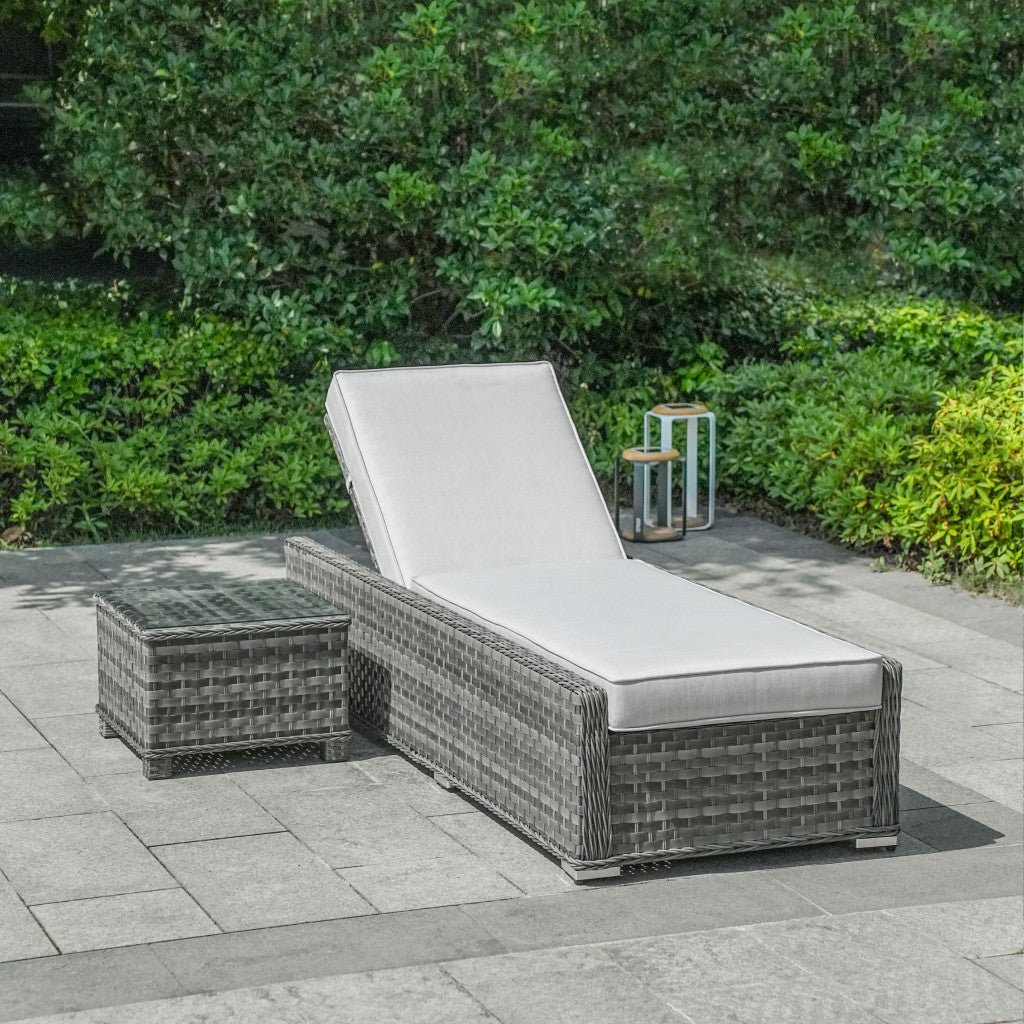 Ravenna - Deluxe Lounger Set with Table (Grey) - Rathwood Store