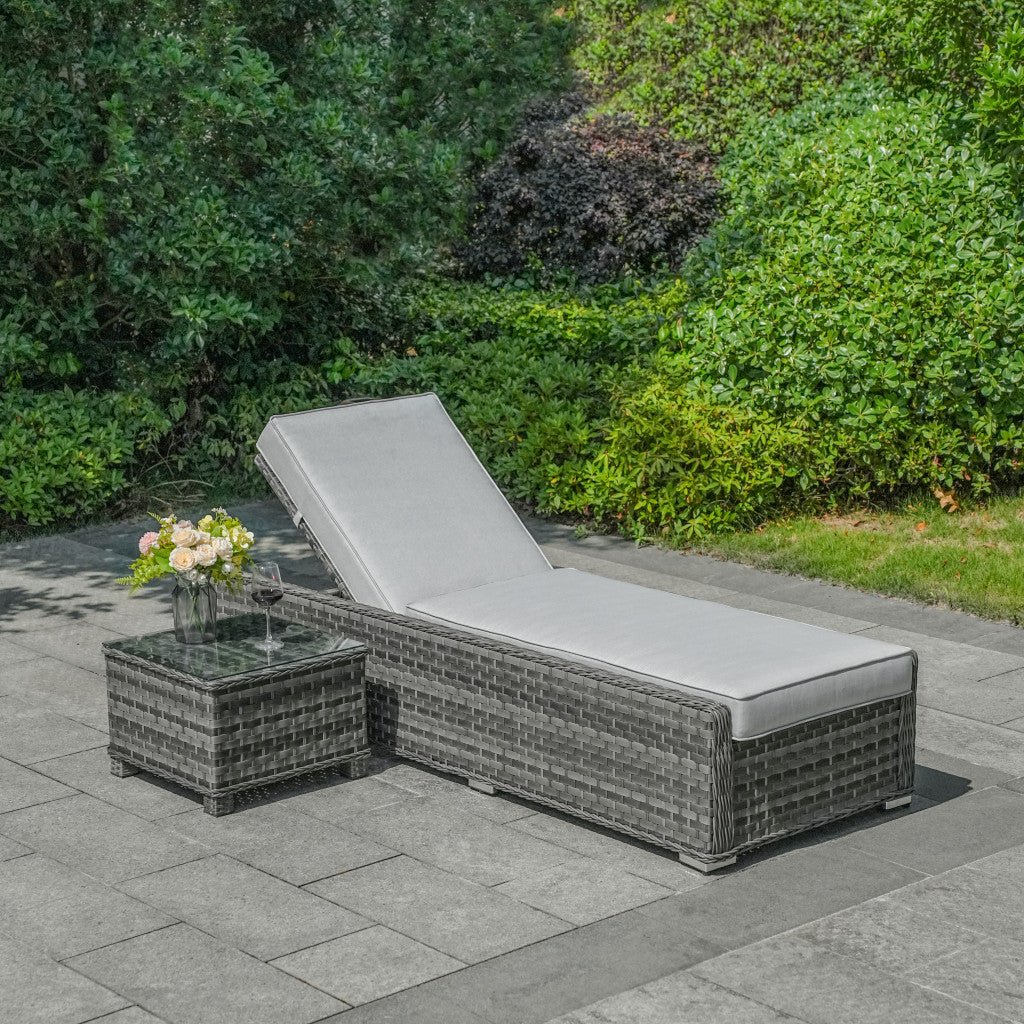Ravenna - Deluxe Lounger Set with Table (Grey) - Rathwood Store