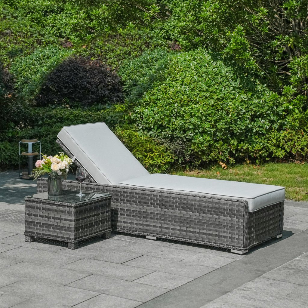 Ravenna - Deluxe Lounger Set with Table (Grey) - Rathwood Store