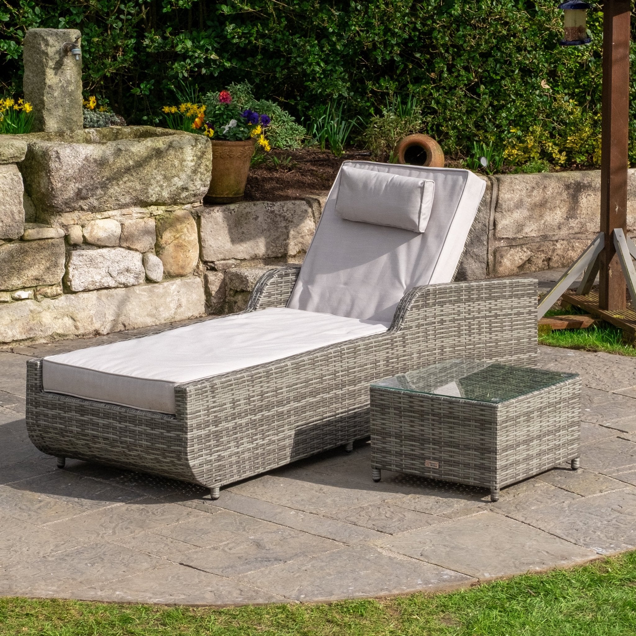 Ravenna - Lounger Set with Table (Grey) - Rathwood Store