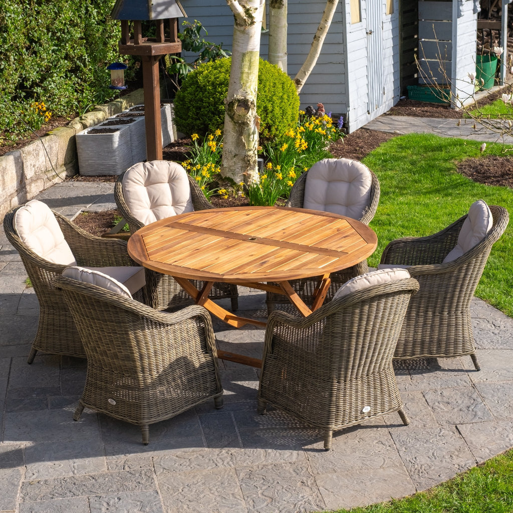 Redcliffe 6 Seater Deluxe Outdoor Dining Set - Rathwood Store