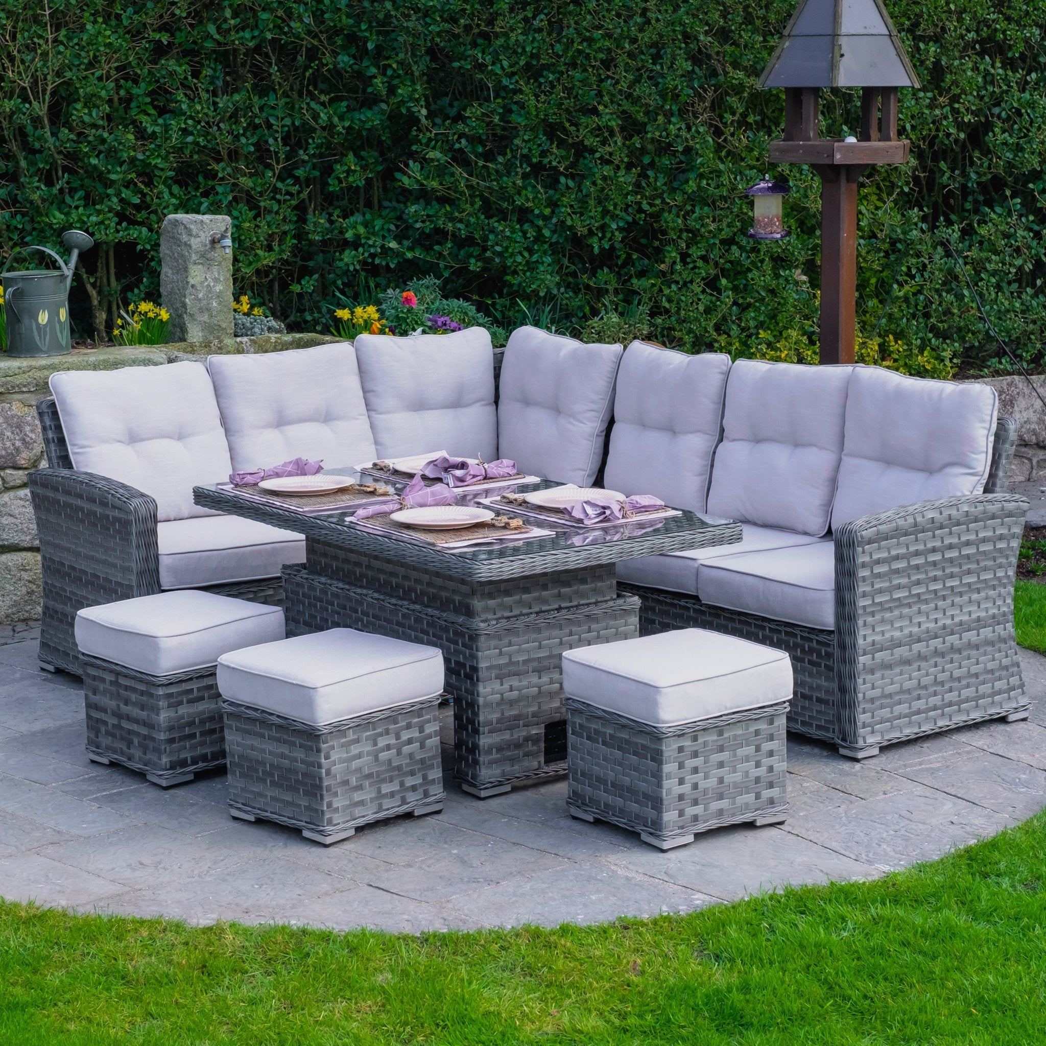 Rising Table Barcelona Rattan Garden Set Maze Rattan Barcelona