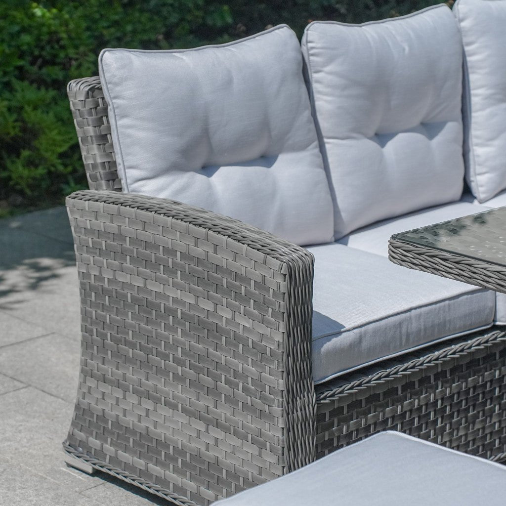 Rimini - Corner Sofa Set with Rectangular Table (Grey) - Rathwood Store