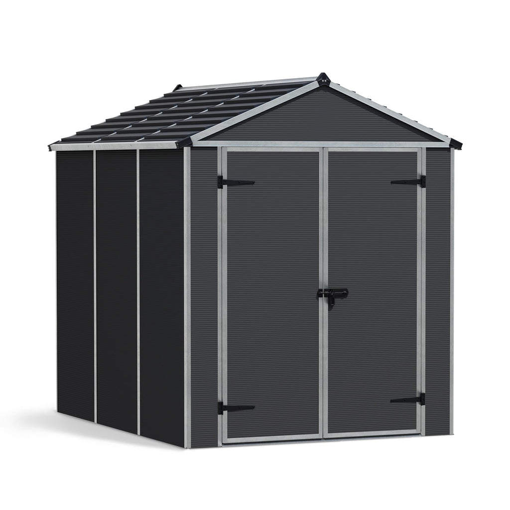 Rubicon 6 ft. x 8 ft. Shed With Floor - Dark Grey Panels - Rathwood Store