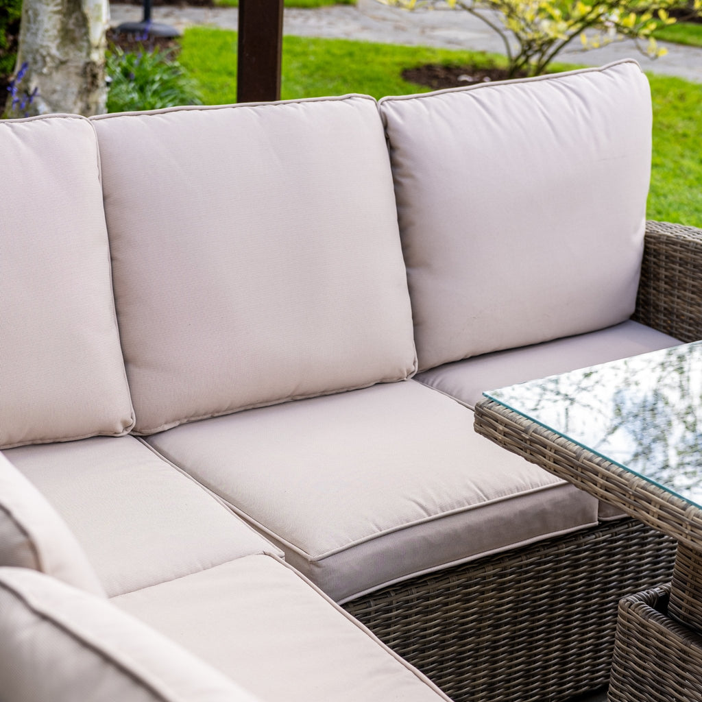 RW - Corner Sofa Set with Square Table (Natural) - Rathwood Store