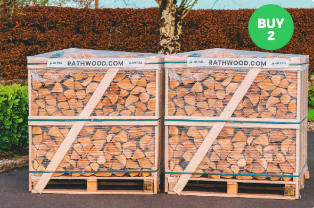 Oak Hero Firewood Double Pallet Bundle (2 x 1.2m³ | Approx. 920kg Kiln Dried Oak Firewood)