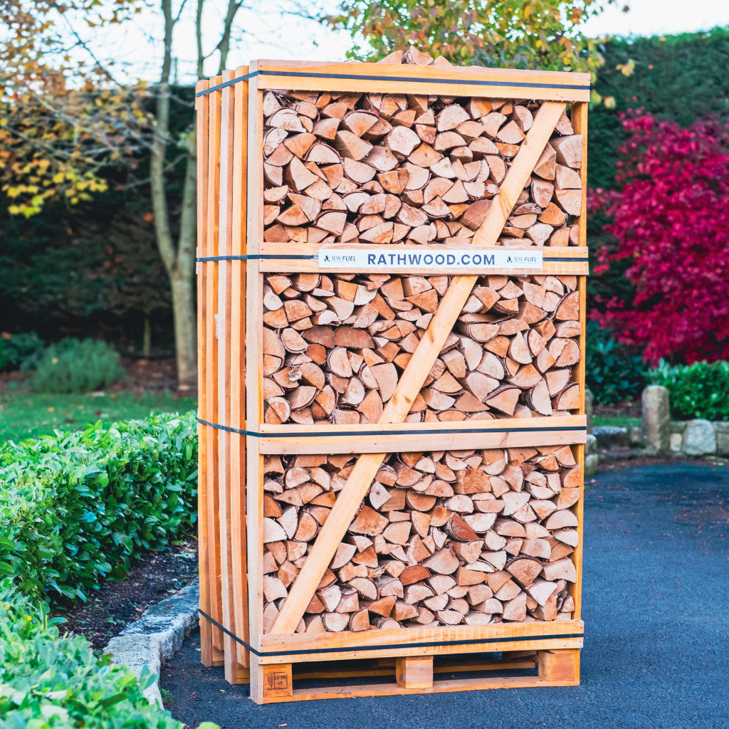 Hardwood Firewood 2.14m³ - 880kg Kiln Dried (3 Row) Pallet